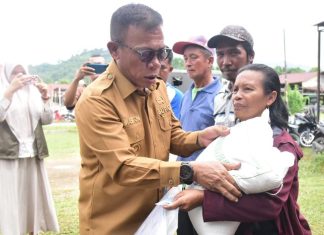 Bupati Tapteng Launching Penyaluran Bantuan Pangan 1.394,7 ton Beras