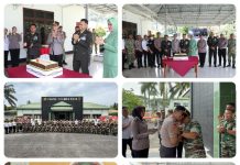 Polres Sergai Sambangi Kodim 0204/DS dan Brigif-7/Rimba Raya, Rayakan HUT ke-81 TNI